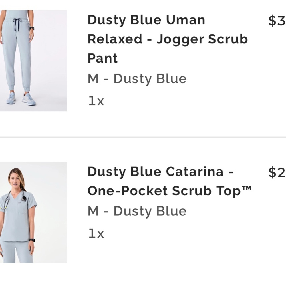 FIGS Dusty blue scrub set Catarina Top + Relaxed Jogger Pants; Size medium - Picture 6 of 6